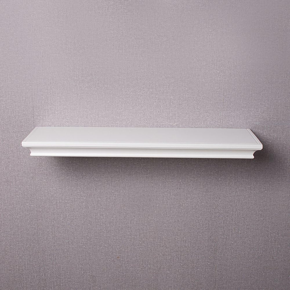 AHDECOR Estantes de Pared Juego de 2 Estantes Flotante para Libros CDs, Blanco AHDECOR Estantes de Pared Juego de 2 Estantes Flotante para Libros CDs, Blanco